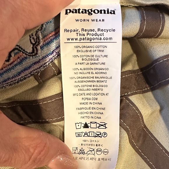 Patagonia Worn Wear Khaki Logo Cap Adjustable 100% Organic Cotton - Picture 2 of 13